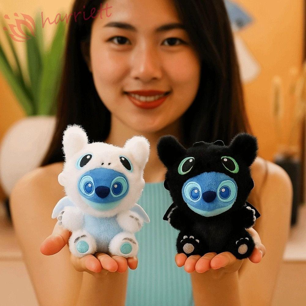 HARRIETT Stitch Key Ring, Soft Kawaii Plush Toothless Keychain, Lovely Eeyore PP Cotton Pooh Bear Bl