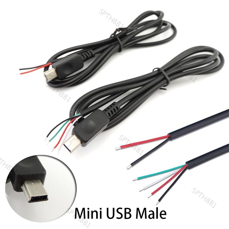 1m 5Pin Mini USB ชาย 2pin 4pin แจ็คสายไฟแหล่งจ่ายไฟสาย DIY ชาร์จการส่งข้อมูล Connector สายเชื่อม TH8