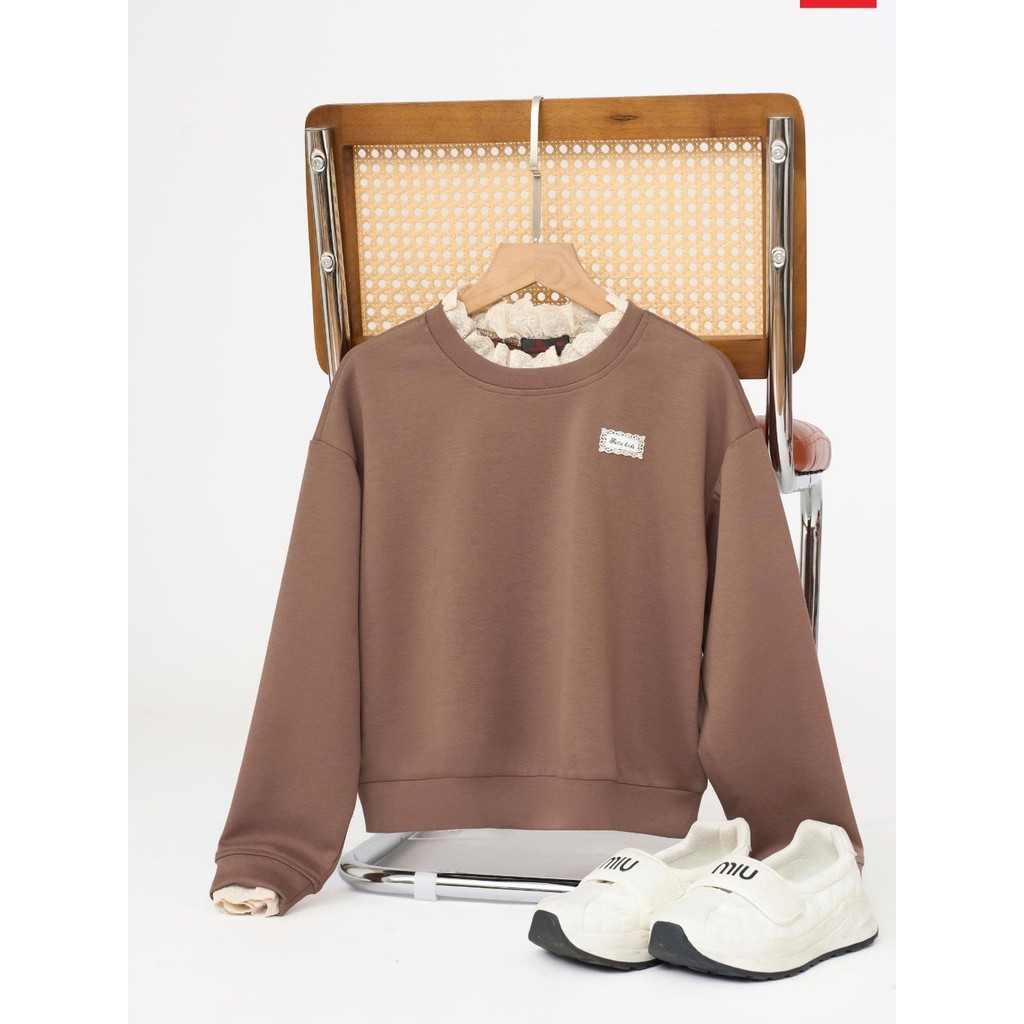 เสื้อสเวตเชิ้ตผู้หญิงคาร์ดิน่าแขนยาวและชายเสื้อคอระบายและแขน 5ANF02