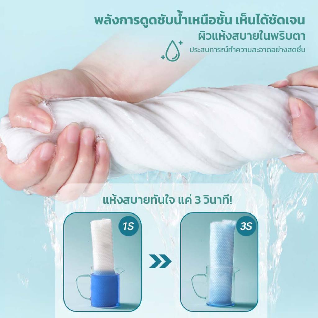 ผ้าเช็ดตัว แบบใช้แล้วทิ้ง ผ้าเช็ดตัว ผ้านุ่มพิเศษ เพิ่มความหนา ผ้าคอตตอน เส้นใยจากพืช - รูปที่ 2