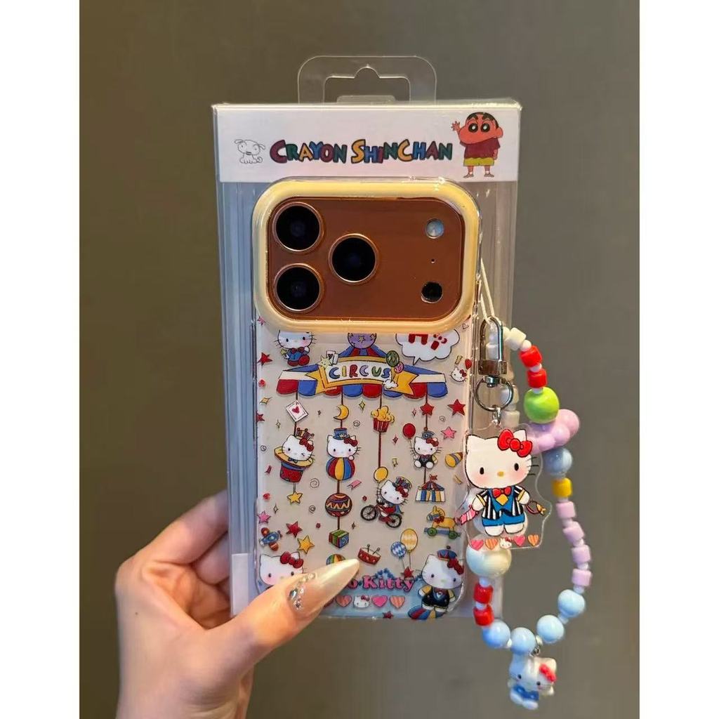 黄底满屏猫咪马戏团适用iPhone17promax16手机壳1514链条10.6