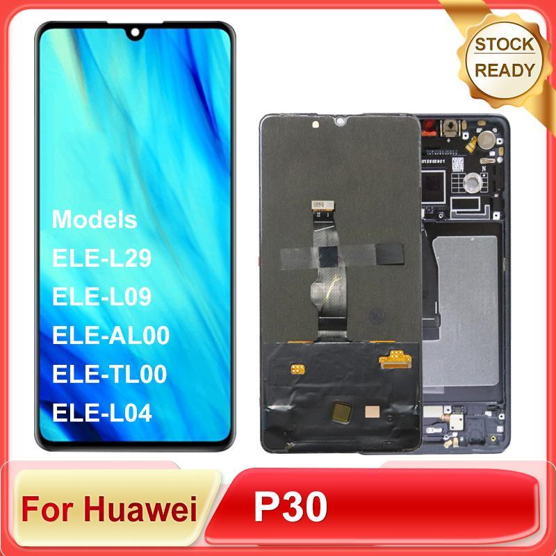 Original 6.1 OLED สําหรับ Huawei P30 จอแสดงผล LCD Touch Screen Digitizer Assembly ELE-L29, ELE-L09, 
