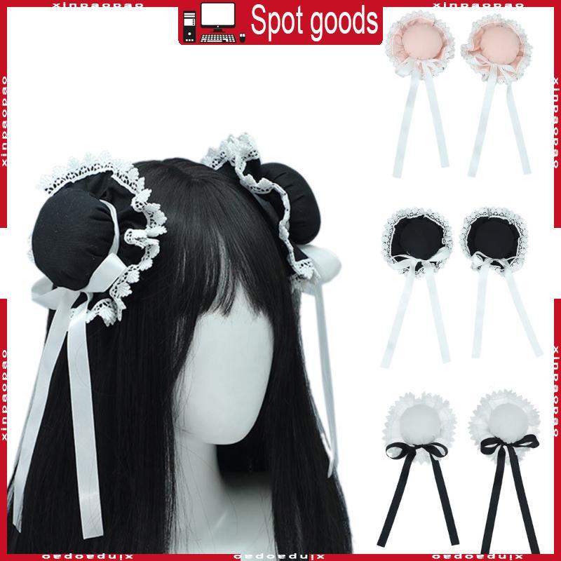 ผมทรง Bun สำหรับผู้หญิง ใช้ในการคอสเพลย์และเต้นรำ มาพร้อมริบบิ้น