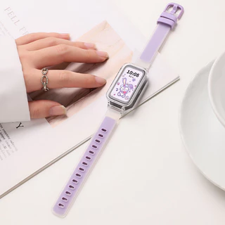 สายรัดซิลิโคนสําหรับ For Xiaomi Smart Band 9 Active / 8 Active แฟชั่นสําหรับ for Redmi Band 3 2 สายรัดข้อมือสร้อยข้อมือทูโทนโปร่งแสง