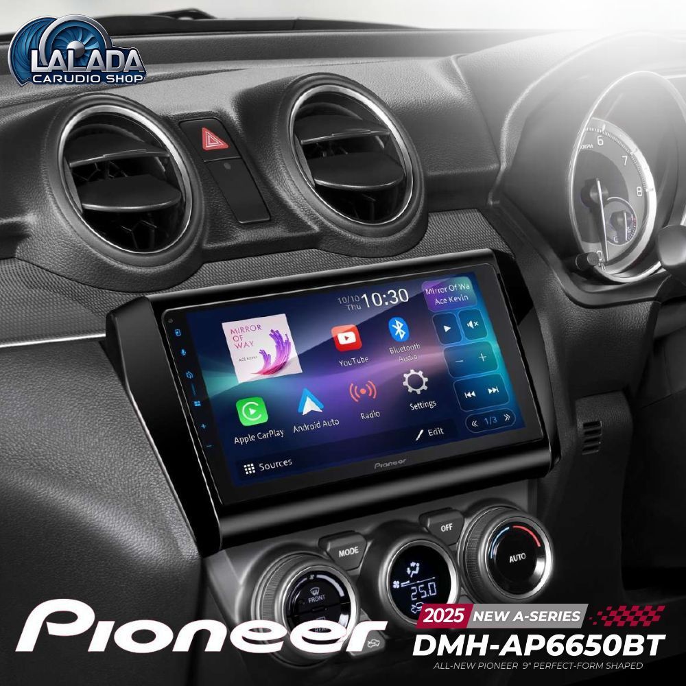 เสียงดีPioneer DMH-AP6650BT – หน้าจอ 9″ WSVGA พร้อม Capacitive Touch รองรับ Apple CarPlay และ Androi