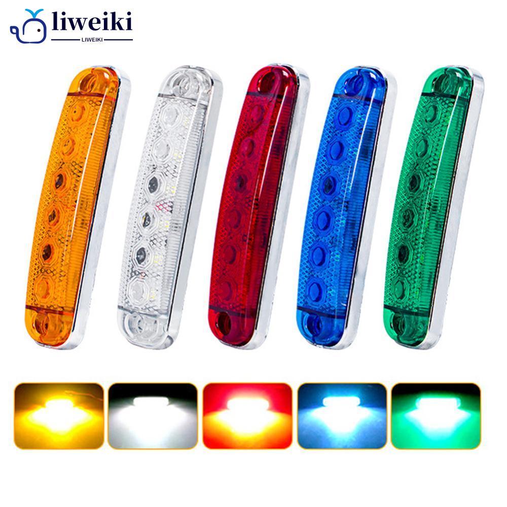 LIWEKI 12V- 80V 6LED Trailer Side Clearance MARKER โคมไฟเตือนเลนส์กระพริบไฟรถบรรทุกด้านข้าง MARKER โ