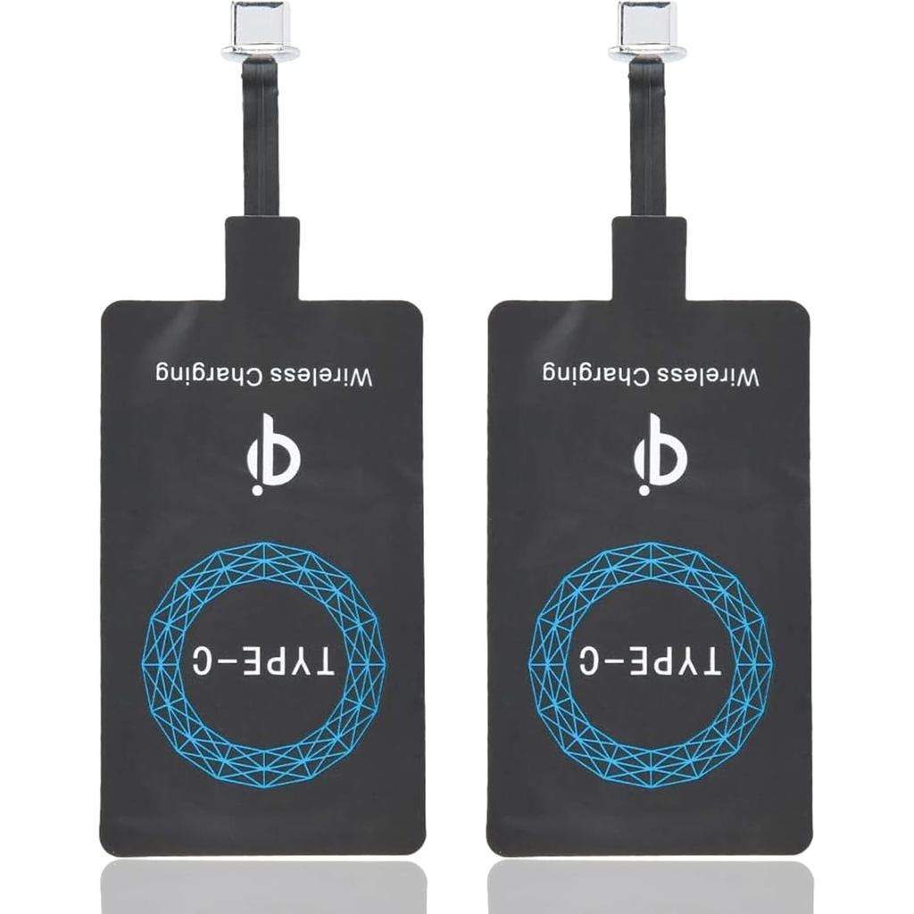 2 ชิ้น Universal Ultra Slim Type C Wireless Charger โมดูลรับสัญญาณการชาร์จ, ตัวรับสัญญาณ Qi เหมาะสํา