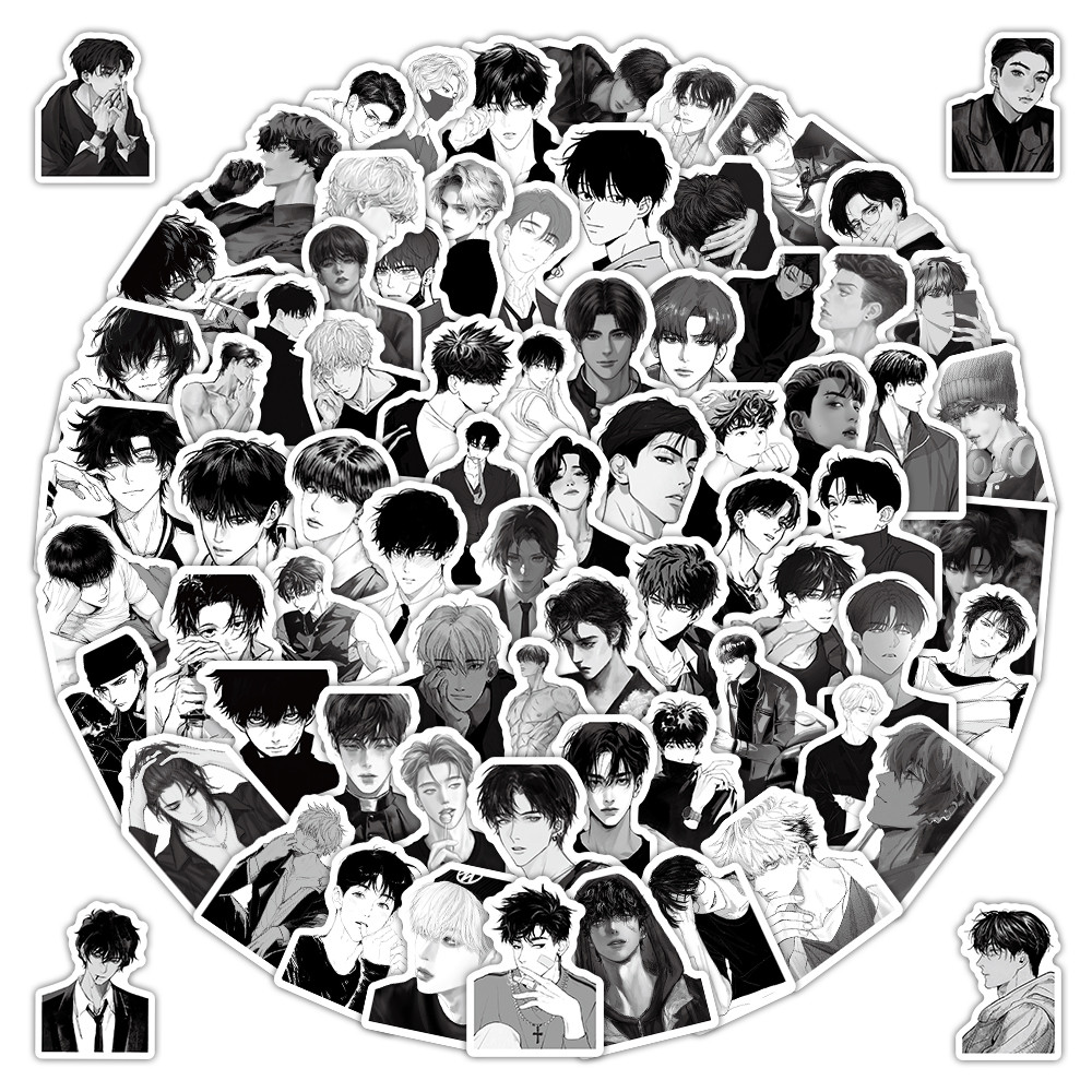 สติ๊กเกอร์ชายหล่อสีดําสีขาว (103 ชิ้น) - สติ๊กเกอร์มินิมอลสุดเท่สําหรับอุปกรณ์แต่งระฆัง, Planners & Handcrafts