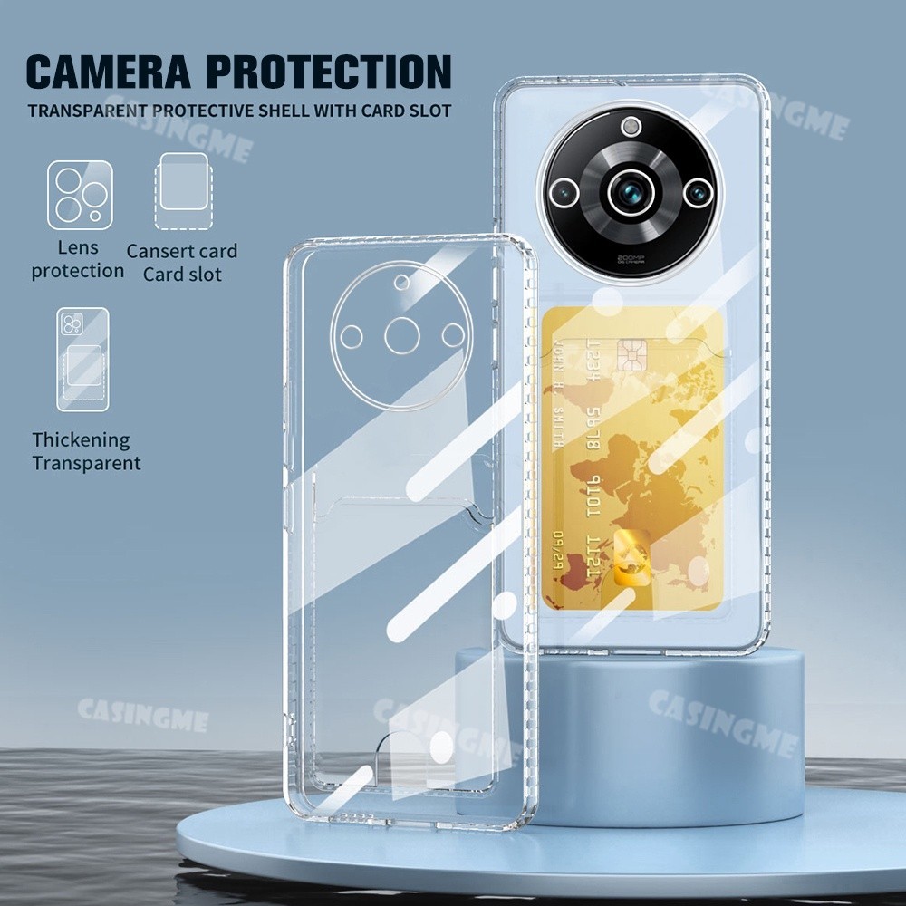 CASE REALME 11 4G, 11 PRO, 11 PRO PLUS CASE CARD CLEAR TRANSPARENT SOFT SLOT CARD / WALLET CASE