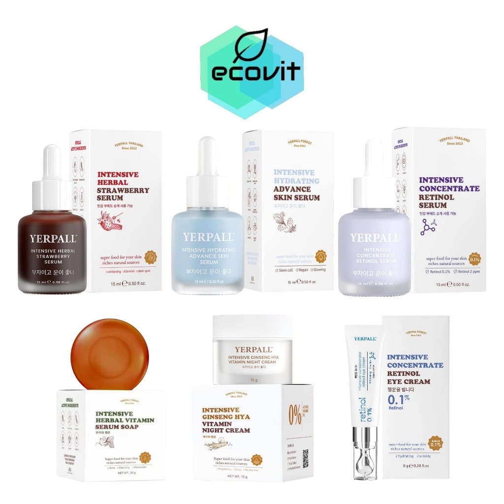 YERPALL เซรั่มสตรอเบอรี่ /สบู่เซรั่มสด / แอดวานซ์ สกิน เซรั่ม / อายครีม / เซรั่มเรตินอล / ครีมโสมไฮย