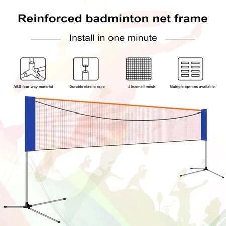ขายใหม่Perfect Portable Badminton Net Set with Stand Carry Bag, Folding Volleyball Tennis Badminton 
