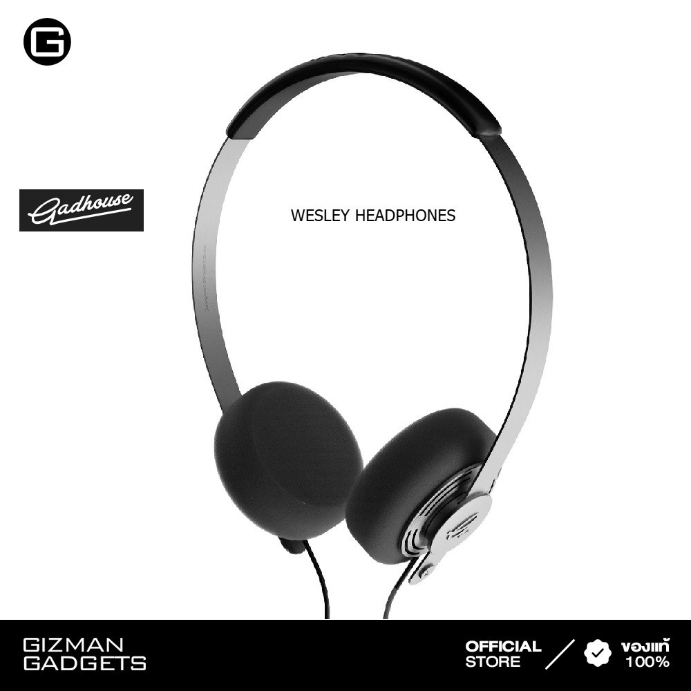 Gadhouse หูฟังสไตล์วินเทจแบบครอบหัวมีสาย พร้อมไมค์ รุ่น Wesley รับประกันศูนย์ 2 ปี