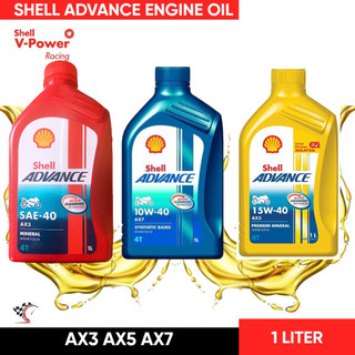 MOTO Shell Advance Premium Mineral Motorcycle Engine Oils 4T Ax3 Ax5 Ax7 1Liter