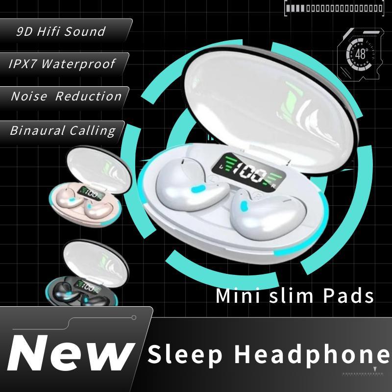 X55 หูฟังไร้สาย 5.0 หูฟังที่มองไม่เห็นไร้สาย Travel Sleeping หูฟังลดเสียงรบกวนในหูหูฟังชุดหูฟัง Feiy