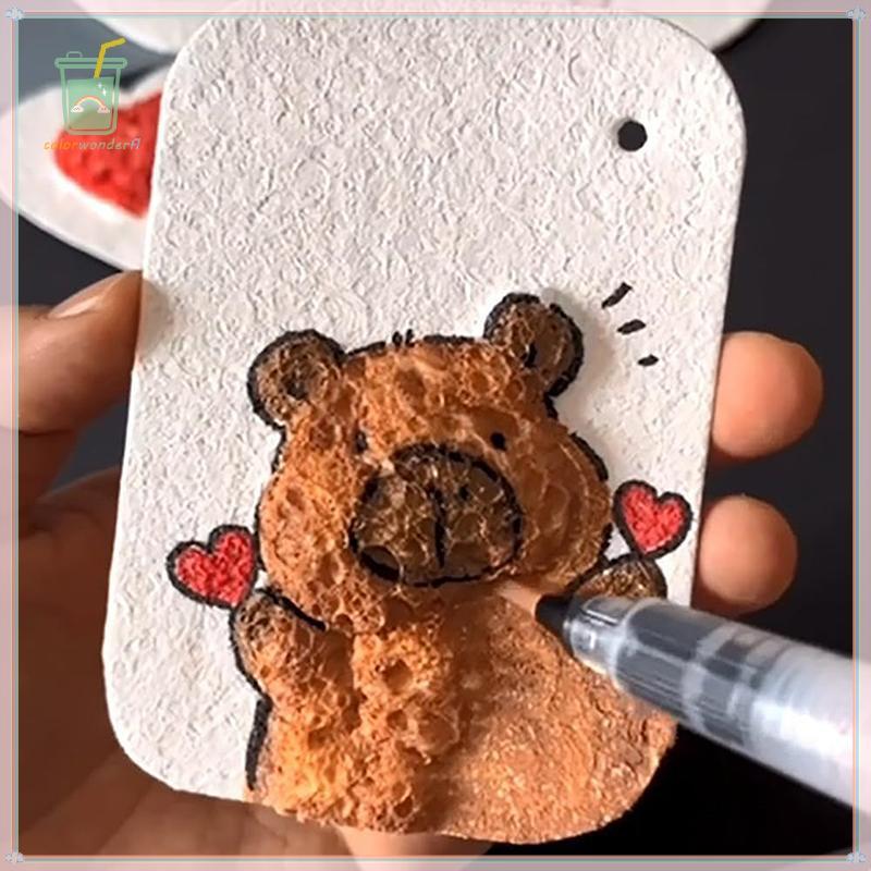 [สี] Magic Puffy Paint, 3D Drawing Magic Canvas Sponge, Puffy Popcorn Drawing Texture Painting Kit T