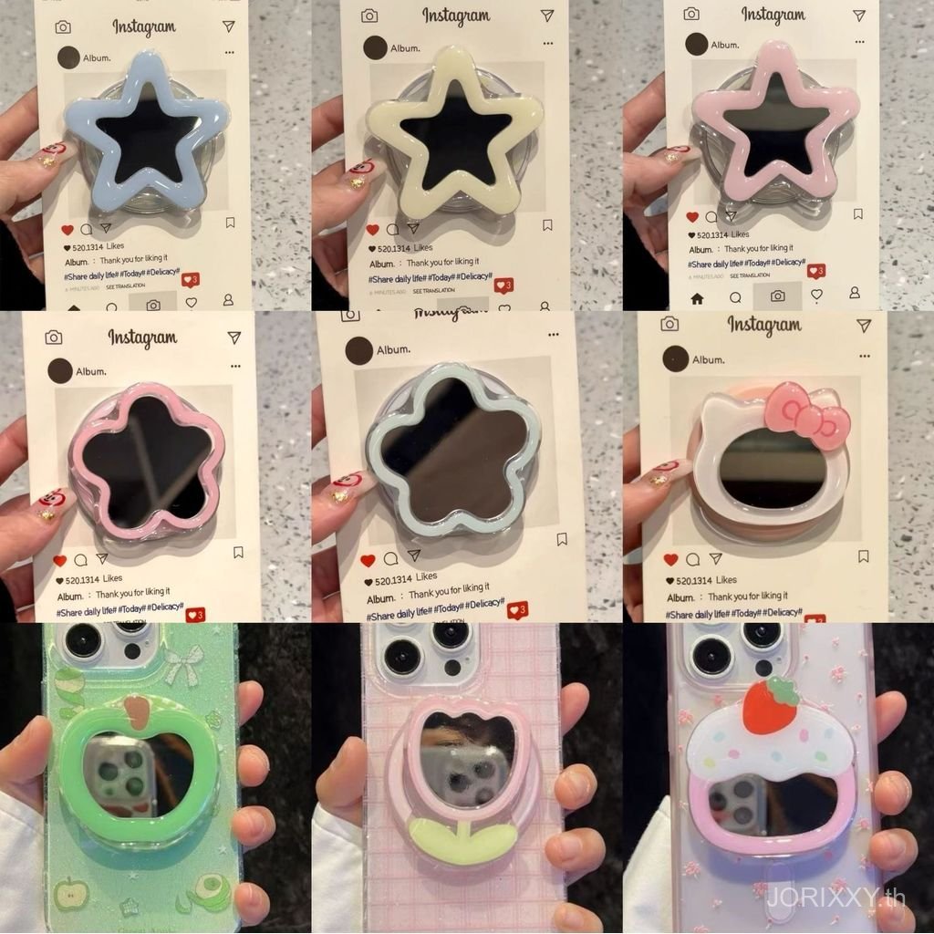 Star kt Flower กระจกน่ารัก เหมาะสําหรับ magsafe Magnetic Bracket โทรศัพท์มือถือเดสก์ท็อป Retractable Lazy Handy เครื่องมือ