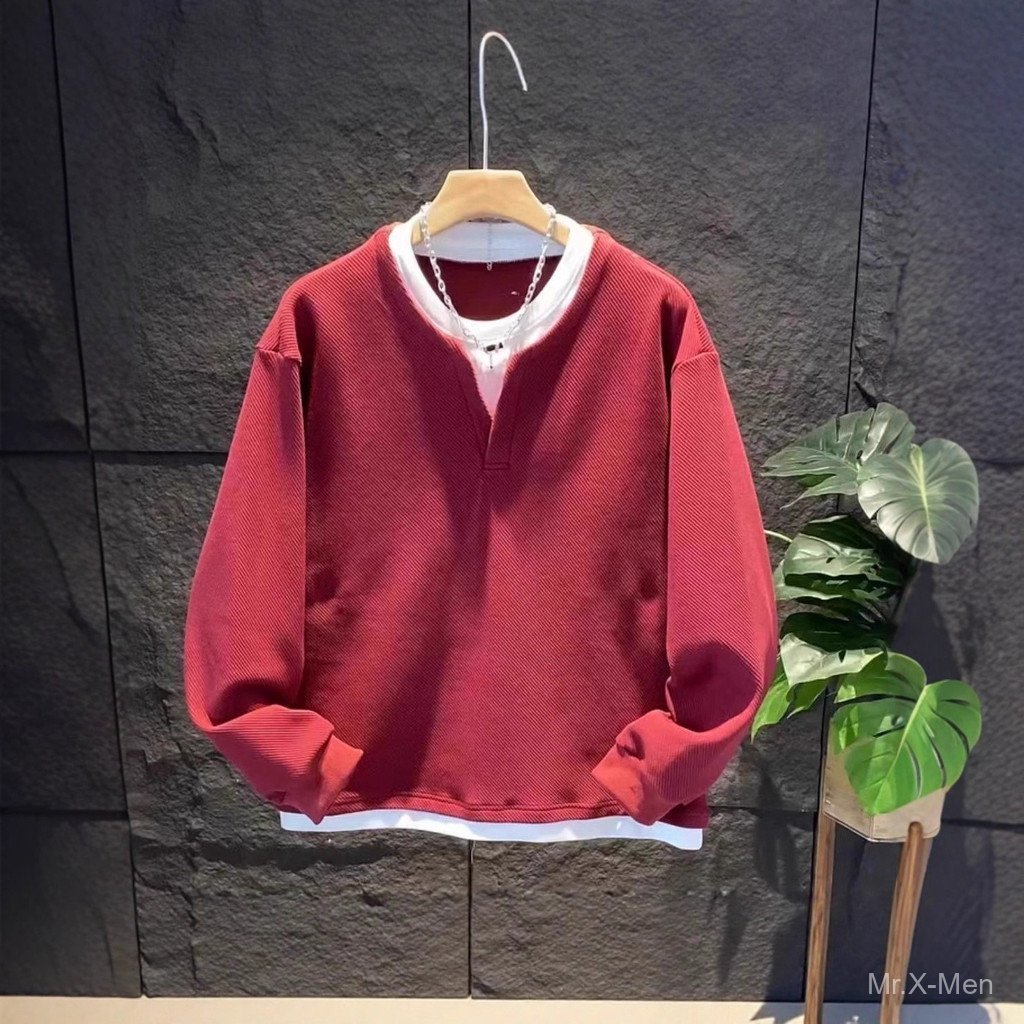 สเวตเตอร์แขนยาวสำหรับผู้ชาย ออกแบบสมัยใหม่ สวมใส่สบายและอเนกประสงค์