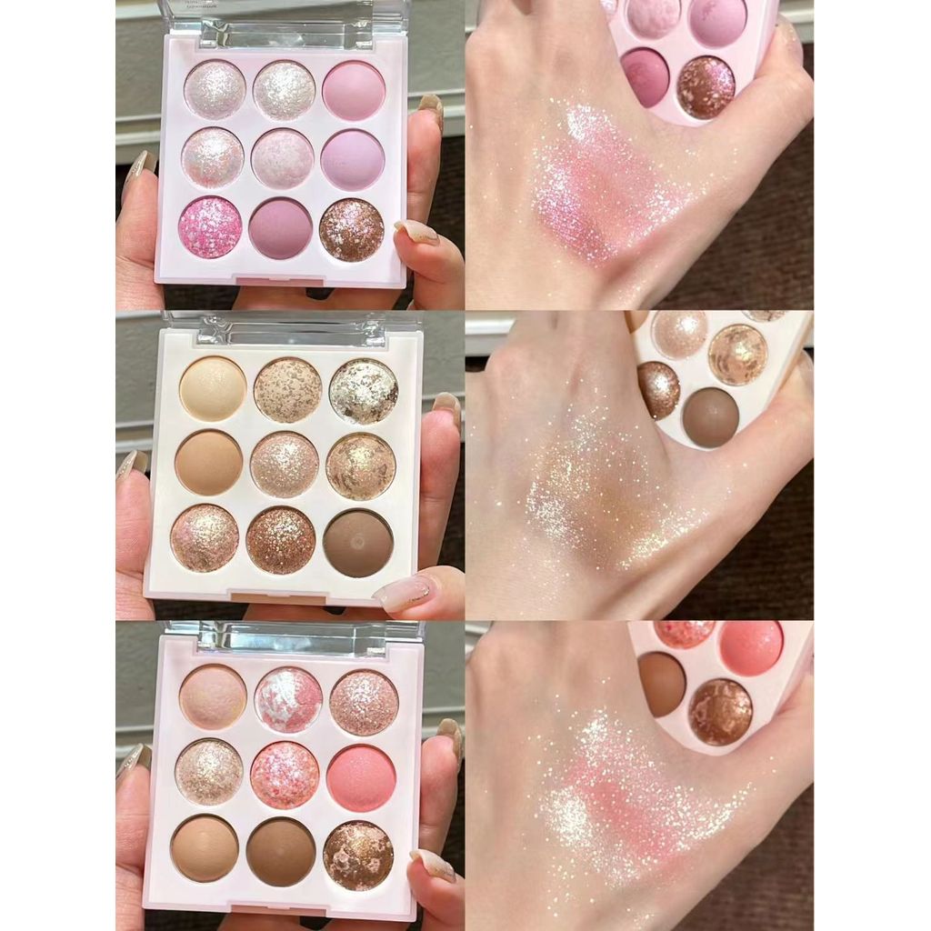 แต่งหน้า MGL Ice Cream Nine-Color Eyeshadow Palette Summer Ice Cream Pearlescent Matte Eyeshadow