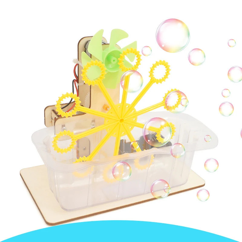 STEM Toys DIY Bubble Machine Assembling Model Material Kits Students Educational Science Experiment 