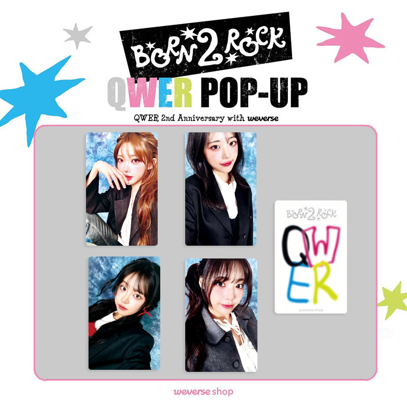 4pcs QWER Born 2 Rock POP-UP การ์ด Lomo MANITO TH FAKE IDOL Algorithms Blossom Harmony จาก Discord P
