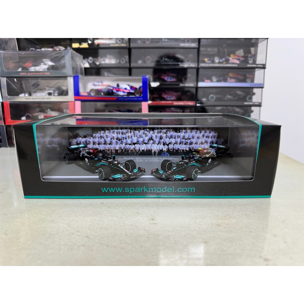 Spark 1/43 Mercedes-AMG W12 F1 2021 Fleet Champion Abuzabi ชุดรถคู่ บรรจุภัณฑ์เดิม เบอร์ 77 ส่วนที่ห