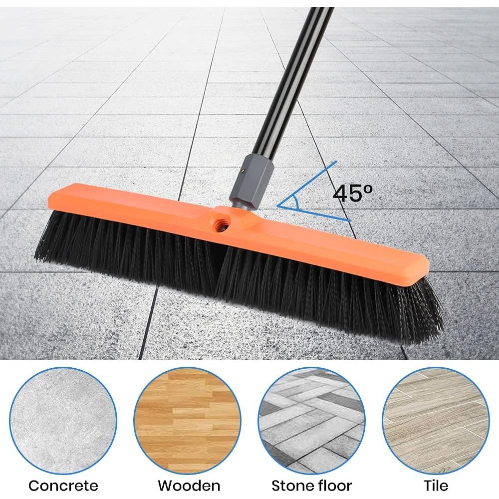 TreeLen 18 inch Push Broom Outdoor - Heavy Duty Broom for Driveways, Sidewalks, Patios and Deck Clea
