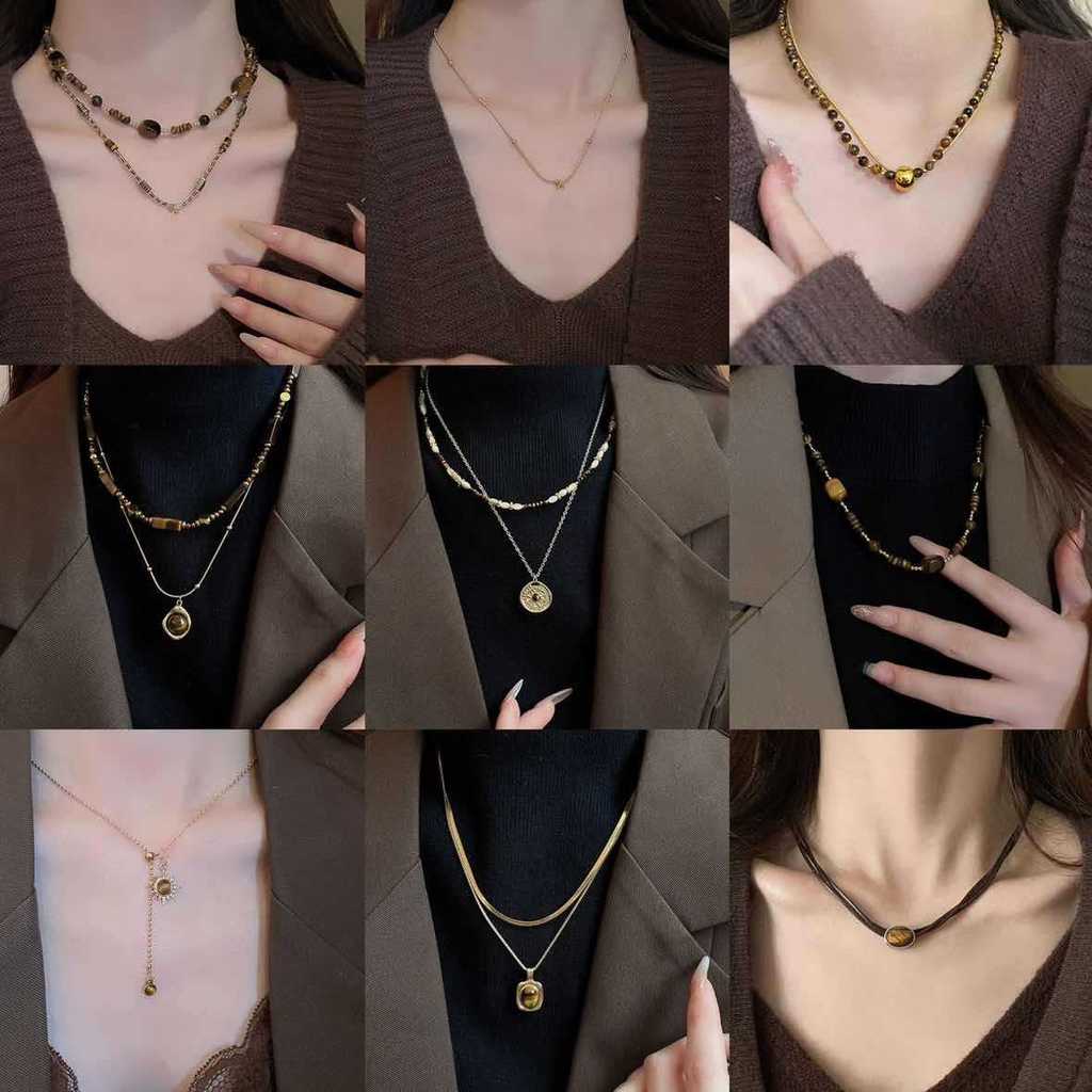 Melard Oval Tigers Eye Autumn/Winter Collection: สร้อยคอคอปกผู้หญิงที่ทันสมัยและประณีต