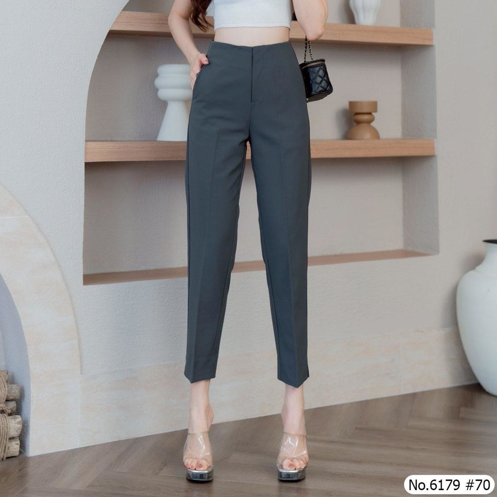 Maristar กางเกง9ส่วน No.6179 ผ้ายืด Softtech ปลายขาตัด งานห้าง