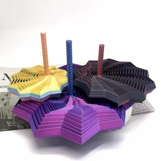 3D การพิมพ์ Decompression หัวไชเท้า Tower Polygonal การบีบอัดแหวนเกลียวเด็กความเครียดบรรเทาของเล่นของขวัญ