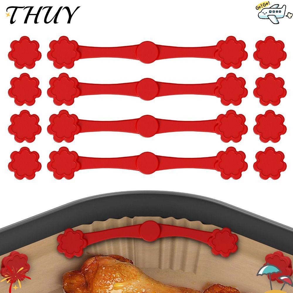THUY Air Fryer Magnetic Silicone Buckle,Reusable Non-Scratch Design Air Fryer Magnets สําหรับกระดาษร