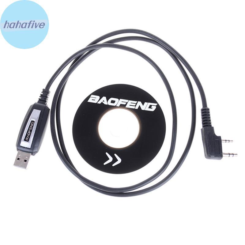 HAHA 1 ชุด USB 2Pin โปรแกรมสายซอฟต์แวร์ CD สําหรับ Baofeng UV-5R BF-888S วิทยุ TH
