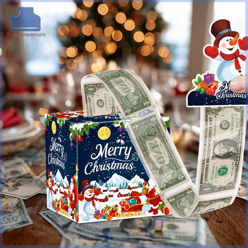 SHINE คริสต์มาสเงินสดของขวัญกล่อง Happy 2026 ปีใหม่ตกแต่ง Surprise เงินดึงกล่อง Xmas Navidad Santa C