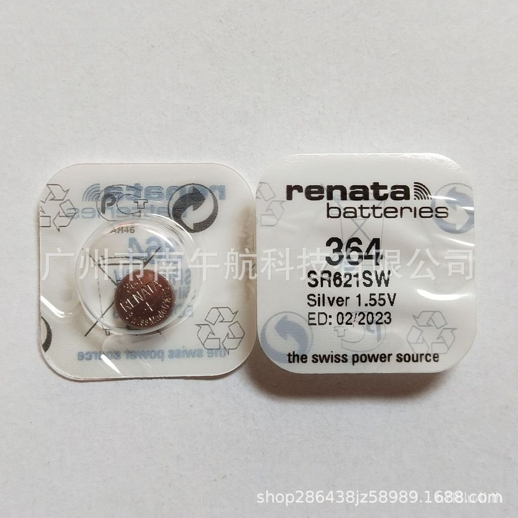 ((จํานวนมากและราคาที่ยอดเยี่ยม) Swiss renata SR621SW/364 แบตเตอรี่ปุ่มนาฬิกา Silver Oxide