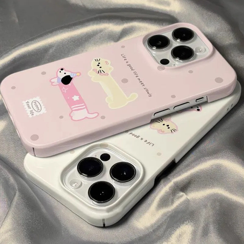 Dachshundแมวน่ารักเหมาะสําหรับiPhone 16 12ProMax 13Pro 11 XSMAX 17ProMax 12Pro 7/8Plus 17plus 16Pro 15ProMax 14ProMax X XR Half-Package Hard Shell Matteป้องกันกรณี ราคา ถูกที่สุด ดีลบีเคเค
