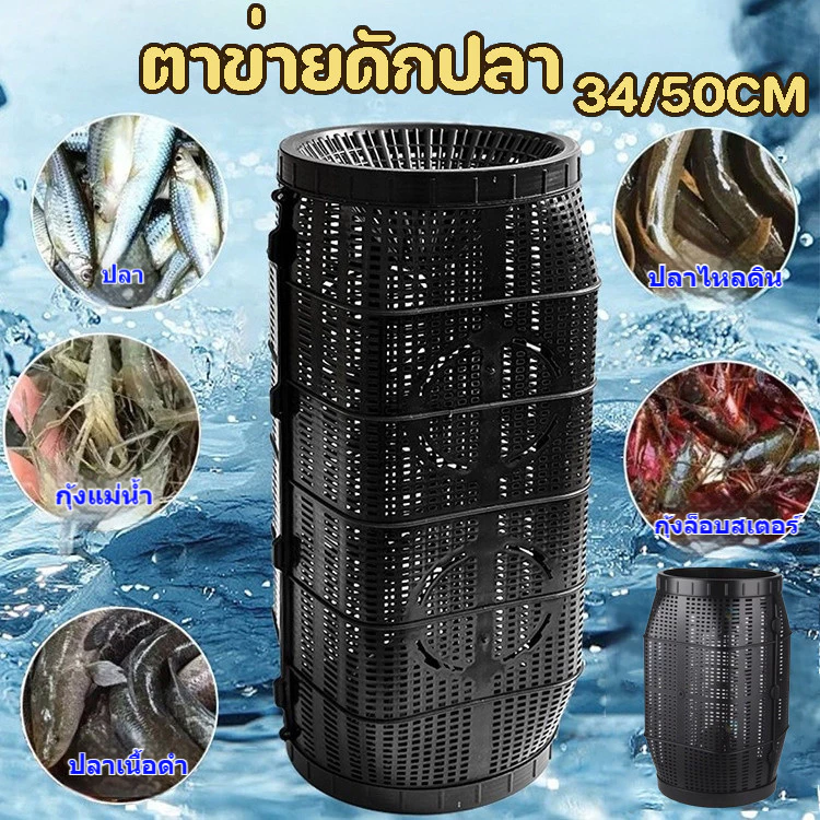 ตาข่ายดักปลา มุ้งดักปลา ที่ดักกุ้ง กระชังดักปลา ลอบดักปลา พับเก็บได้ ส่งเหยื่อ