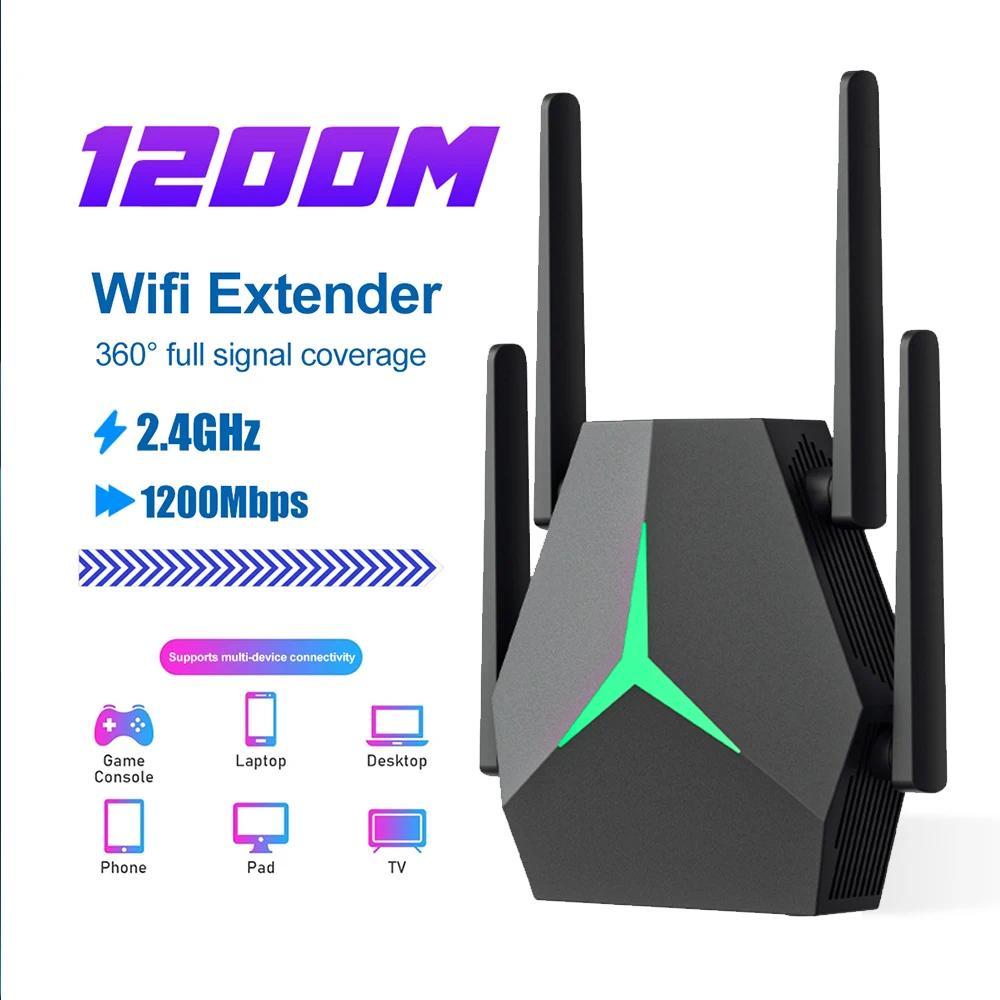 5G Dual-Band WiFi Repeater 1200M สัญญาณไร้สาย Extender AC1200 2.4G/5 Ghz 802.11ac WiFi เครื่องขยายเส