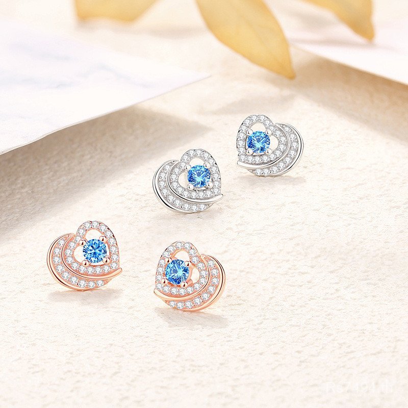 หัวใจ Original ต่างหู High-End One Arrow ฤดูร้อน 999 Love Heart Design ต่างหูหญิงZirconเกาหลีรุ่นIns