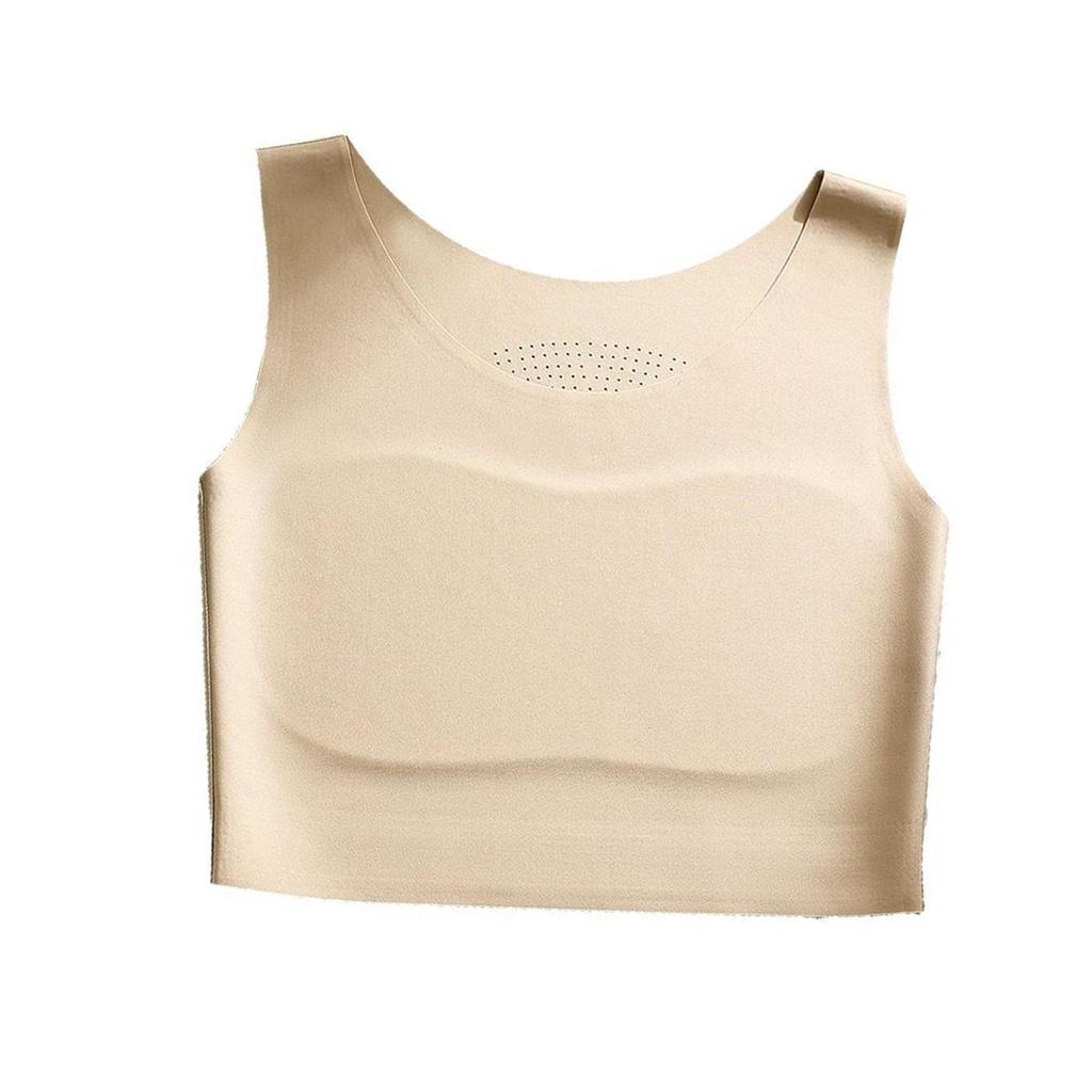 【สินค้าพร้อมส่ง】 【S-3XL】เสื้อรัดหน้าอกทอมบอยแบบไม่มีรอยสำหรับวิ่งเทรนนิ่ง เสื้อรัดหน้าอกกันกระแทก เสื้อรัดตัว สีพื้นเรียบง่ายพร้อมแผ่นเสริมหน้าอก สายสะพายไหล่กว้าง สวมใส่สบาย ระบายอากาศได้ดี 【LuckServeX】 - รูปที่ 7