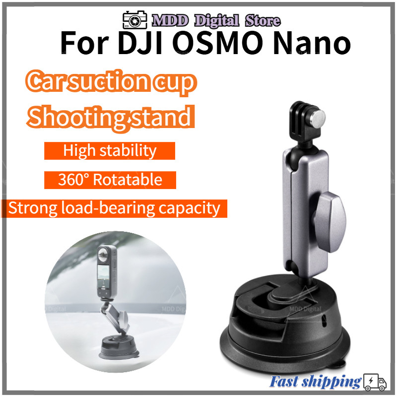 ที่ยึดในรถยนต์เข้ากันได้กับ DJI OSMO Nano / 360 / Insta 360 X5 ที่วางโทรศัพท์แบบดูดในรถยนต์อะลูมิเนี