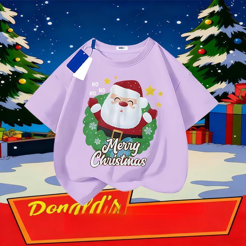 ซีรีส์คริสต์มาส: ซานตาคลอส   เด็กผู้หญิงตัวน้อย   การพิมพ์กราฟิก  เสื้อผ้าเด็กทุกวัน ออลแมตช์  องค์ประกอบแฟชั่น เสื้อยืด