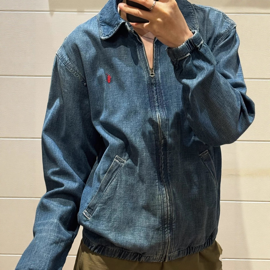RL Pony Embroidery LOGO Classic Basic Denim Jacket for Men and Women