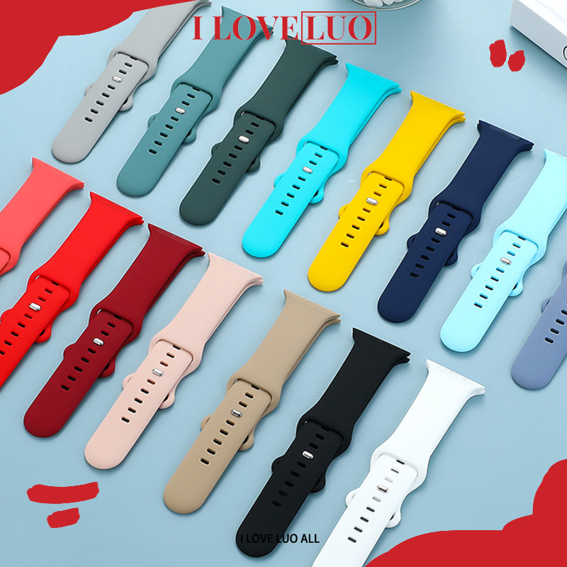 สายซิลิโคนกีฬา for Smart Watch IWatch Ultra/SE 3 2 49 46 Series 11 10 9 8 7 6 5 4 3 45 44 42 41 38mm สายยางอุปกรณ์เสริม
