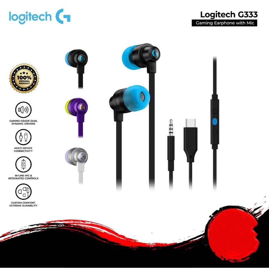 หูฟังสําหรับเล่นเกม Logi G333 พร้อมไมโครโฟน - เข้ากันได้กับ PC / PS / Xbox / Nintendo Switch