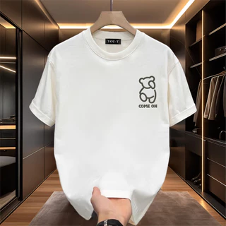 Basi💥เสื้อแฟชั่น เสื้อยืด oversize ผ้าฝ้าย100% แนวสตรีท ไม่ต้องรีดผ้า สวมใส่สบาย ผ้านิ่ม ลาย "COME ON Bear"