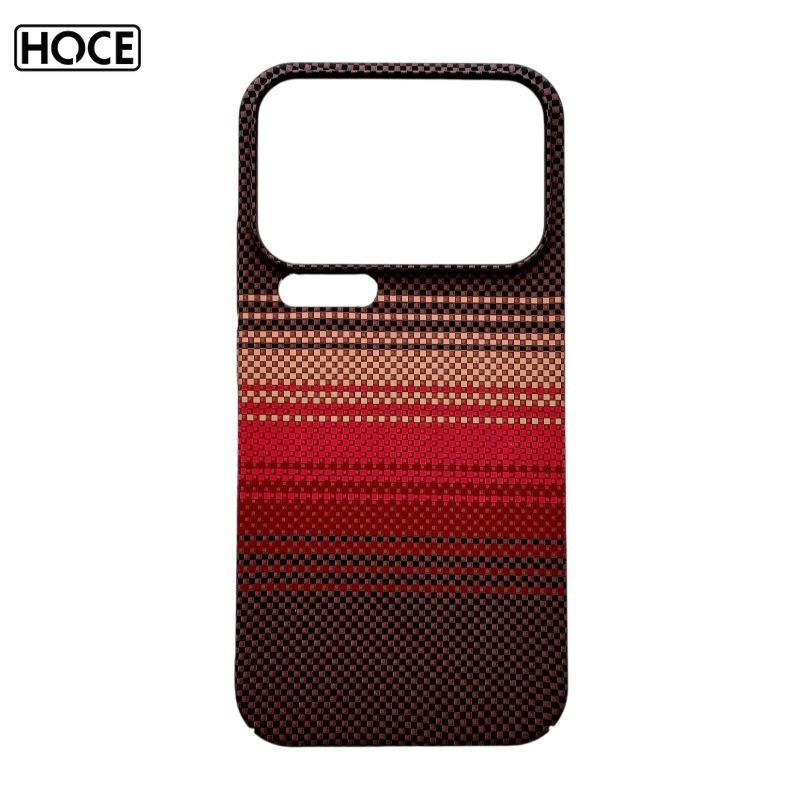 HOCE หรูหราไล่โทนสีคาร์บอนไฟเบอร์รูปแบบเคสโทรศัพท์แม่เหล็กสําหรับ XIAOMI 17promax 15Ultra 14pro 13 กรณี