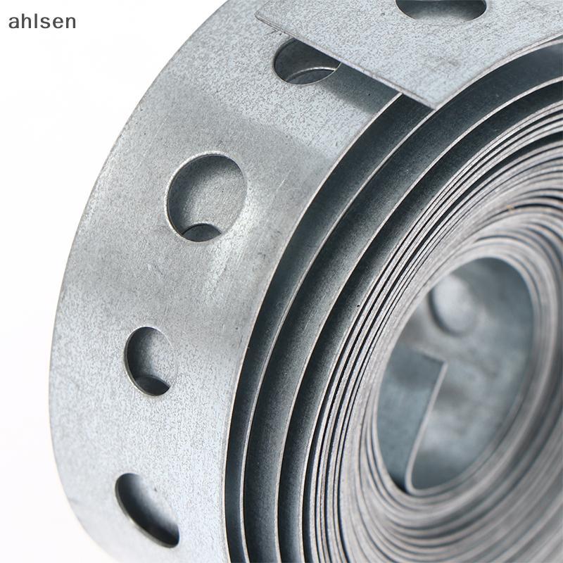 Ahlsen 1 ม้วนสังกะสีเหล็กเทปแขวนสายรัด Pre-Punched Multi-Slot เทปโลหะสําหรับท่อรองรับแขวนและแผ่นโลหะ