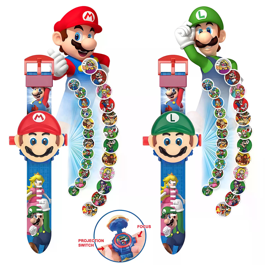 นาฬิกาดิจิตอลของเล่น Mario Bros กับ Luigi ของขวัญสำหรับเด็ก