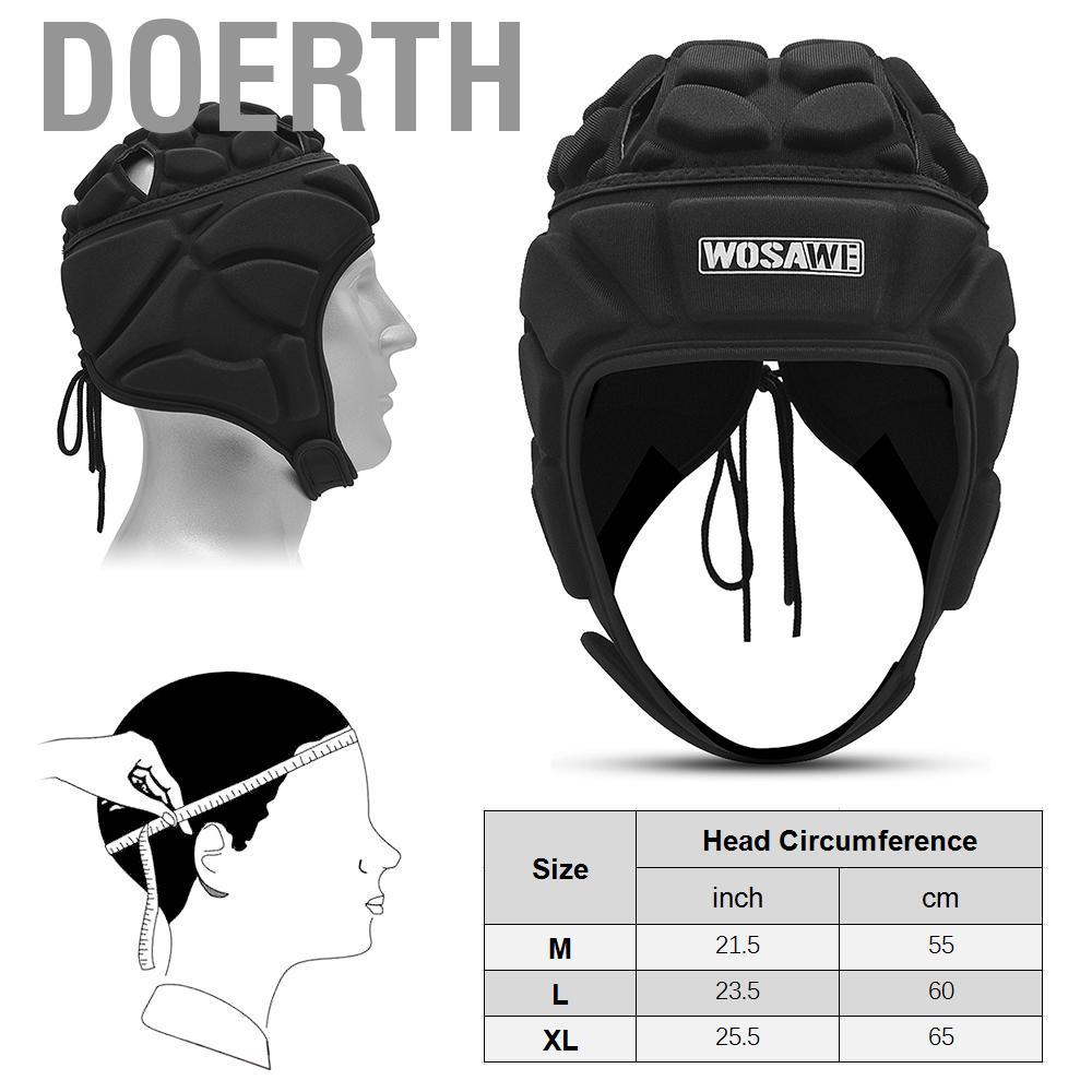 Doerth Doerth Lixada Rugby Headguard หมวกกันน็อคฟุตบอลผู้รักษาประตูฟุตบอลแบบปรับได้หมวกสำหรับ