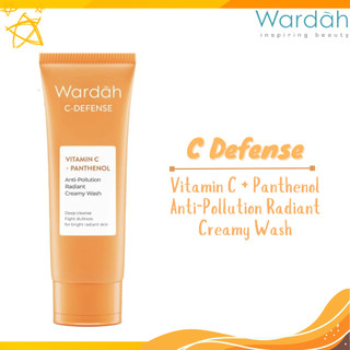Wardah C Defense Vitamin C Panthenol Creamy Wash 50ml and 100ml/Pembersih Wajah