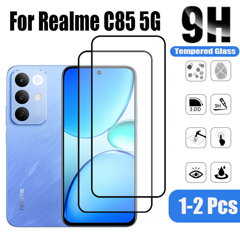 ฟิล์ม Realme C85 5G 1-2 ชิ้น HD ป้องกันหน้าจอ สำหรับ กระจกนิรภัยสําหรับ สำหรับ Realme C75 C75x C71 C63 C67 C65 C55 C53 4G 9D กระจกนิรภัย Flim